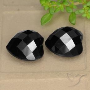 Pedras preciosas de Espinélio Preto natural de 13.93 ct, Coração, Opaco