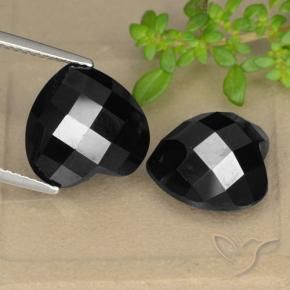 Pedras preciosas de Espinélio Preto natural de 13.93 ct, Coração, Opaco