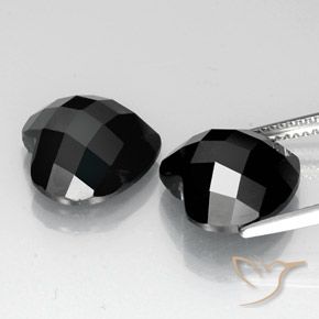 Pedras preciosas de Espinélio Preto natural de 13.48 ct, Coração, Opaco