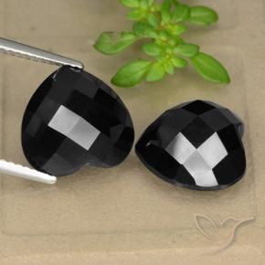 Pedras preciosas de Espinélio Preto natural de 13.94 ct, Coração, Opaco