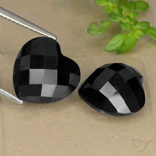 13.95ctw Natural Preto Espinélio, Coração, Opaco