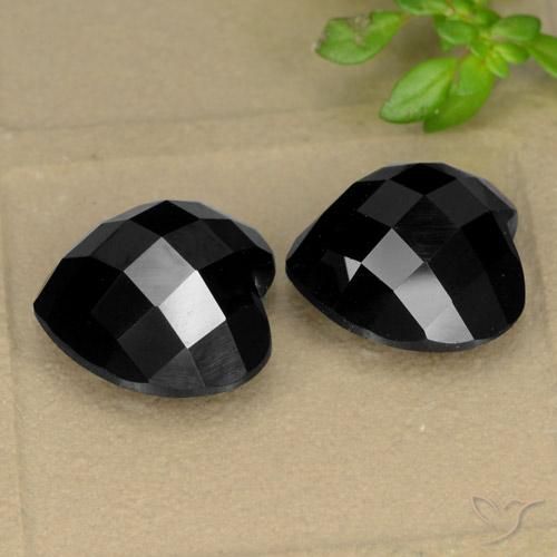 Pedras preciosas de Espinélio Preto natural de 13.95 ct, Coração, Opaco