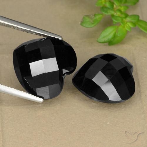 Pedras preciosas de Espinélio Preto natural de 13.95 ct, Coração, Opaco