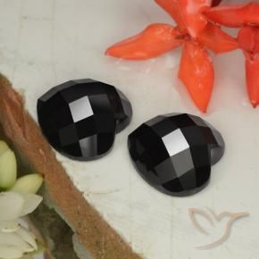 Pedras preciosas de Espinélio Preto natural de 14.66 ct, Coração, Opaco