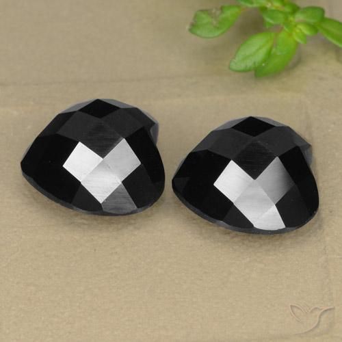 Pedras preciosas de Espinélio Preto natural de 13.93 ct, Coração, Opaco