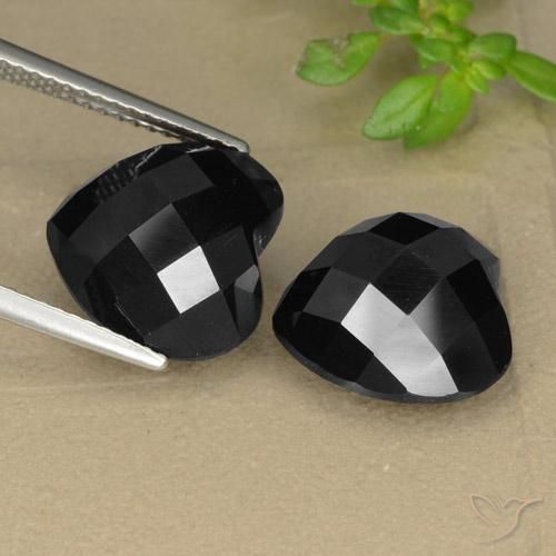Pedras preciosas de Espinélio Preto natural de 13.93 ct, Coração, Opaco