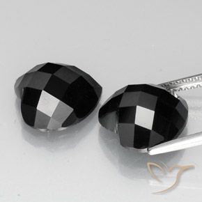 Pedras preciosas de Espinélio Preto natural de 13.56 ct, Coração, Opaco