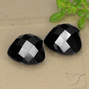 Pedras preciosas de Espinélio Preto natural de 14.59 ct, Coração, Opaco