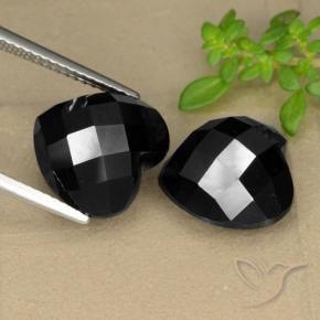 Pedras preciosas de Espinélio Preto natural de 14.59 ct, Coração, Opaco