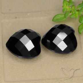 Pedras preciosas de Espinélio Preto natural de 14.22 ct, Coração, Opaco