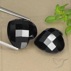 Pedras preciosas de Espinélio Preto natural de 14.22 ct, Coração, Opaco