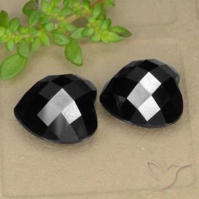 Pedras preciosas de Espinélio Preto natural de 13.85 ct, Coração, Opaco