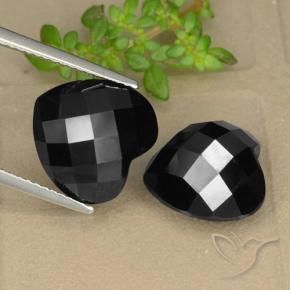 Pedras preciosas de Espinélio Preto natural de 13.85 ct, Coração, Opaco