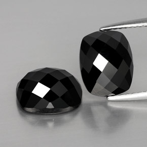 Pedras preciosas de espinélio preto natural de 8,03 ct, almofada cortada, opaco