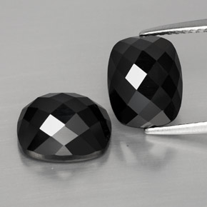Pedras preciosas de espinélio preto natural de 8,44 ct, almofada cortada, opaco