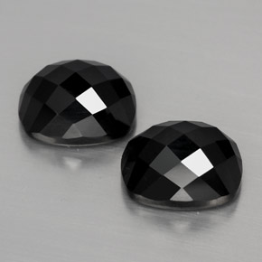 Pedras preciosas de espinélio preto natural de 8,44 ct, almofada cortada, opaco