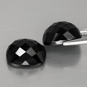Pedras preciosas de espinélio preto natural de 8,44 ct, almofada cortada, opaco