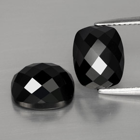 Pedras preciosas de espinélio preto natural de 8,88 ct, almofada cortada, opaco