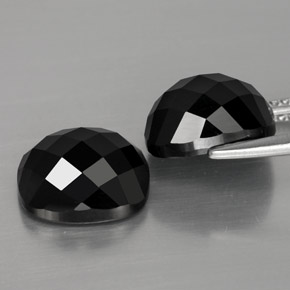 Pedras preciosas de espinélio preto natural de 8,88 ct, almofada cortada, opaco