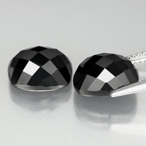 Pedras preciosas de espinélio preto natural de 7,82 ct, almofada cortada, opaco