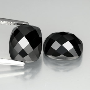 Pedras preciosas de espinélio preto natural de 8,11 ct, almofada cortada, opaco