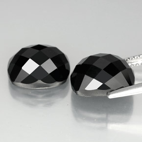 Pedras preciosas de espinélio preto natural de 8,11 ct, almofada cortada, opaco