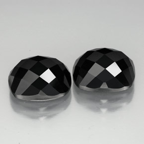 Pedras preciosas de espinélio preto natural de 7,86 ct, almofada cortada, opaco