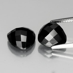 Pedras preciosas de espinélio preto natural de 7,94 ct, trillion, opaco