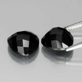 Pedras preciosas de espinélio preto natural de 7,94 ct, trillion, opaco