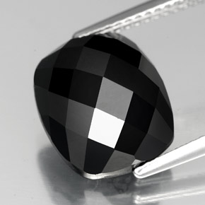 Espinélio preto natural 7,17ct, almofada cortada, opaco