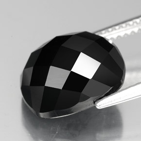 Espinélio preto natural 7,17ct, almofada cortada, opaco