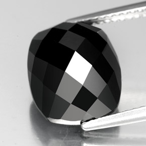 Espinélio preto natural 7,53ct, almofada cortada, opaco