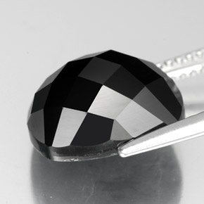 Espinélio preto natural 7,53ct, almofada cortada, opaco