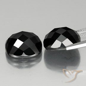 Pedras preciosas de Espinélio Preto natural de 14.55 ct, Almofada, Opaco