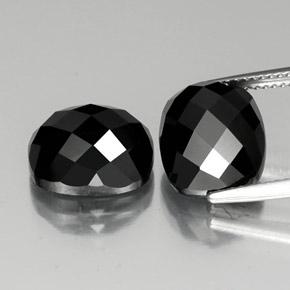Pedras preciosas de espinélio preto natural de 15,09 ct, almofada cortada, opaco