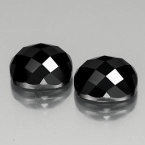 Pedras preciosas de espinélio preto natural de 15,09 ct, almofada cortada, opaco