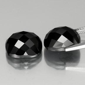 Pedras preciosas de espinélio preto natural de 15,09 ct, almofada cortada, opaco