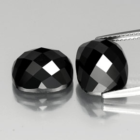 Pedras preciosas de espinélio preto natural de 15,03 ct, almofada cortada, opaco
