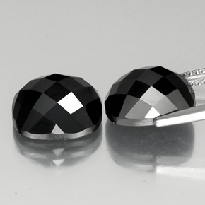 Pedras preciosas de espinélio preto natural de 15,03 ct, almofada cortada, opaco
