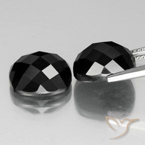 Pedras preciosas de Espinélio Preto natural de 15.01 ct, Almofada, Opaco