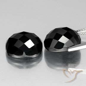 Pedras preciosas de Espinélio Preto natural de 14.50 ct, Almofada, Opaco
