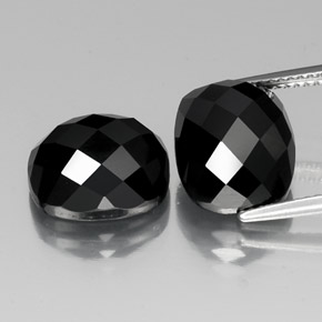 Pedras preciosas de espinélio preto natural de 15,01 ct, almofada cortada, opaco