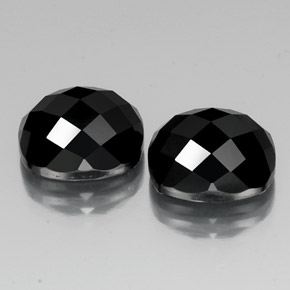 Pedras preciosas de espinélio preto natural de 15,01 ct, almofada cortada, opaco