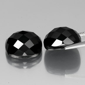 Pedras preciosas de espinélio preto natural de 15,01 ct, almofada cortada, opaco