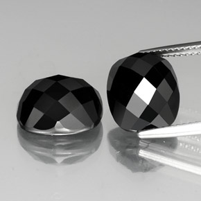 Pedras preciosas de espinélio preto natural de 13,83 ct, almofada cortada, opaco