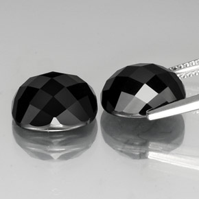 Pedras preciosas de espinélio preto natural de 13,83 ct, almofada cortada, opaco