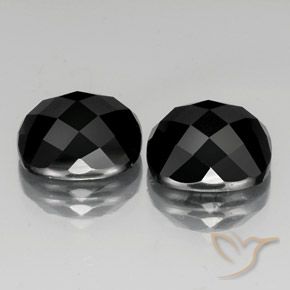 Pedras preciosas de Espinélio Preto natural de 14.42 ct, Almofada, Opaco