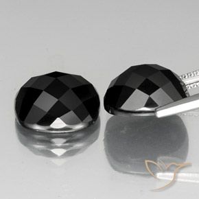 Pedras preciosas de Espinélio Preto natural de 14.42 ct, Almofada, Opaco