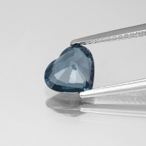 Espinélio azul natural 1,52ct, formato de coração, VS