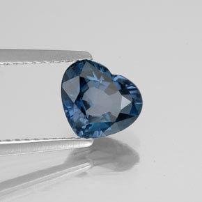 Espinélio azul natural 1,42ct, formato de coração, VVS-VS